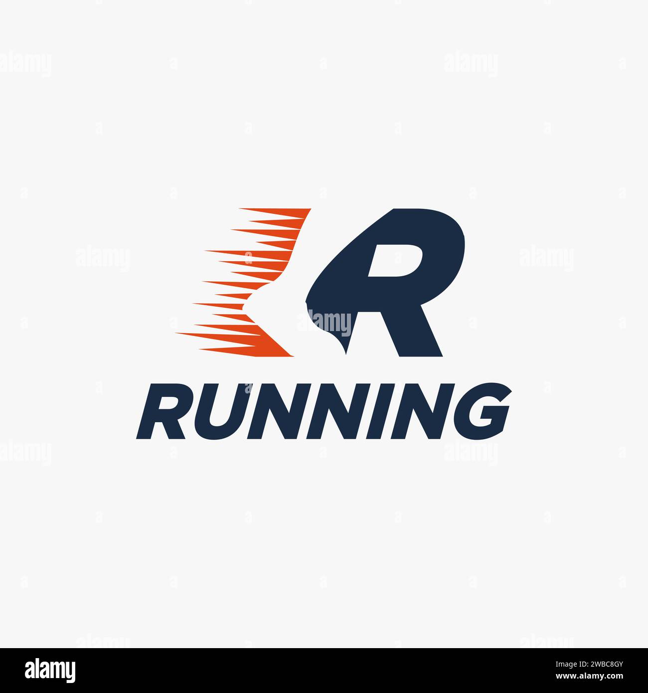 Logo de marque verbale créative, R pour Run, logo Running Illustration de Vecteur