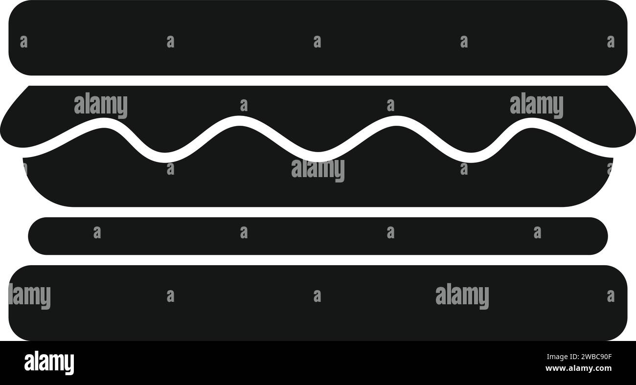 Vecteur simple d'icône sandwich fait maison. Restauration rapide. Emporter le déjeuner Illustration de Vecteur