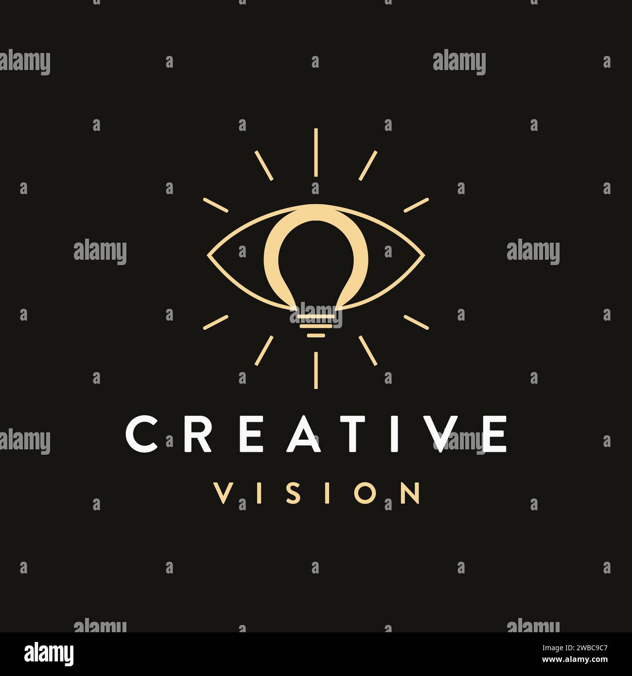 Oeil et ampoule d'éclairage, vecteur de logo de vision créative Illustration de Vecteur