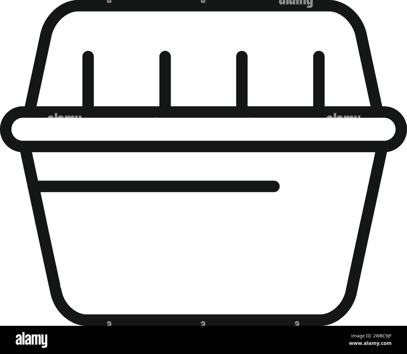 Vecteur de contour d'icône de boîte à lunch. En-cas de restauration rapide. Cuire du pain Illustration de Vecteur