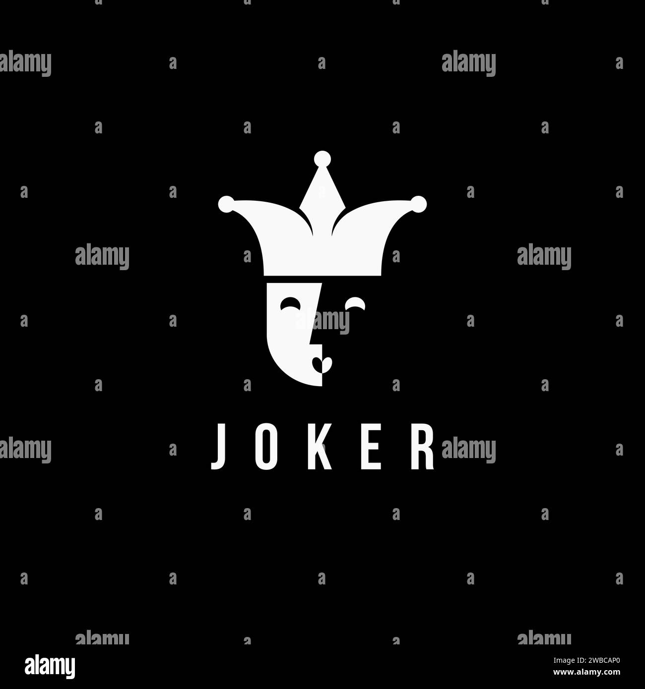 Icône de logo Joker / Jester minimaliste Illustration de Vecteur
