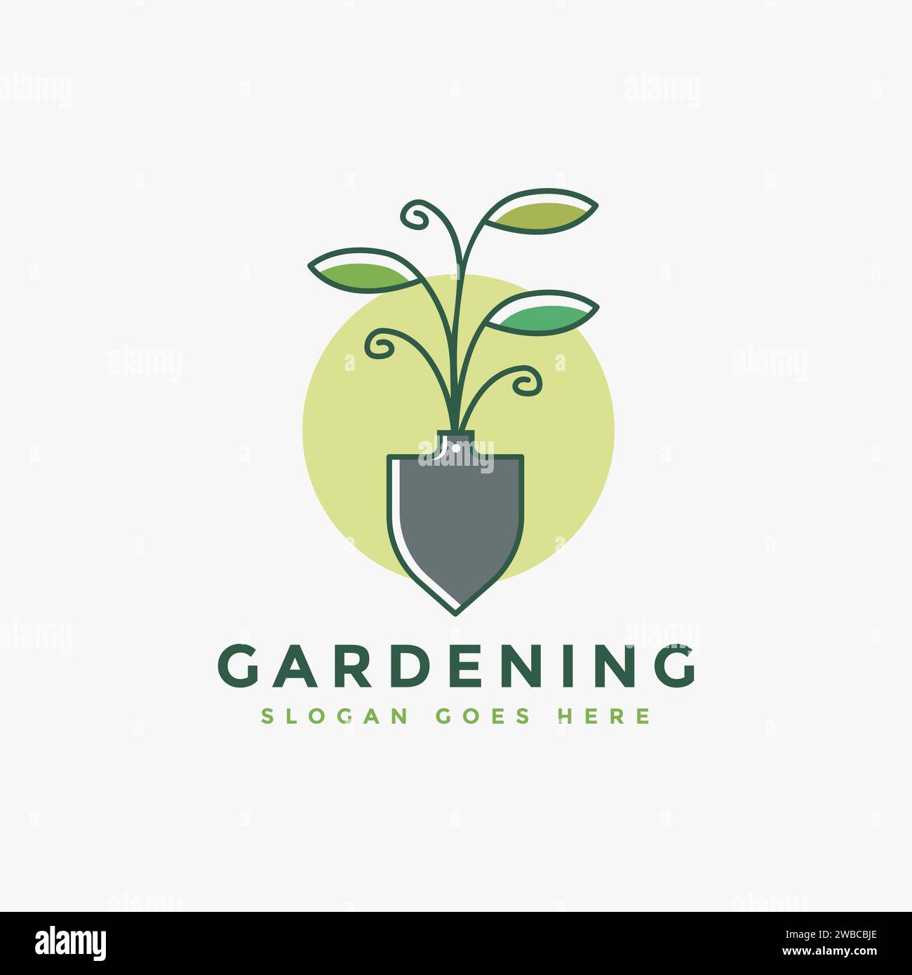 Logo de pelle et de plante, modèle de logo de concept de jardinage et d'agriculture Illustration de Vecteur
