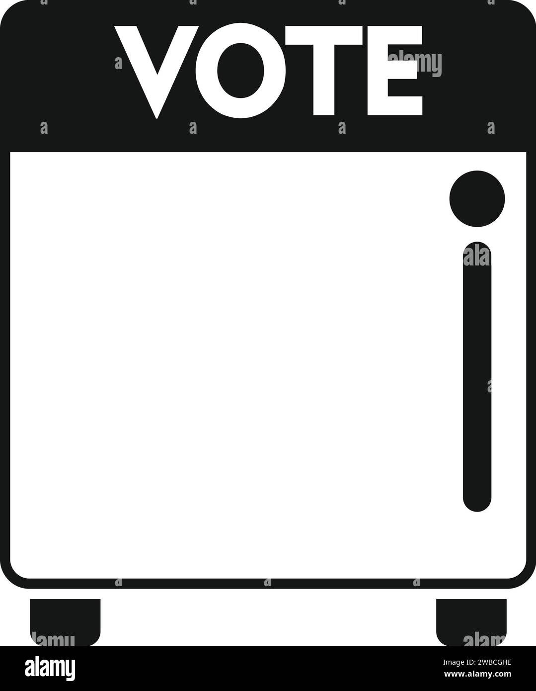 Vecteur simple d'icône de boîte de vote. Rapport sur le processus des personnes. Choix du débat sur la machine Illustration de Vecteur
