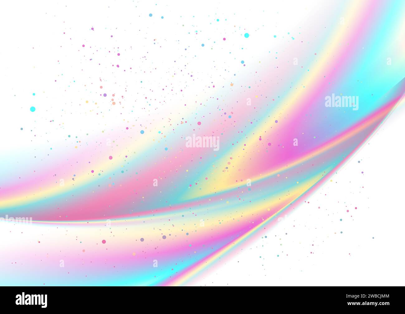 Les ondes floues holographiques et les petites particules abstraites de fond. Conception vectorielle Illustration de Vecteur