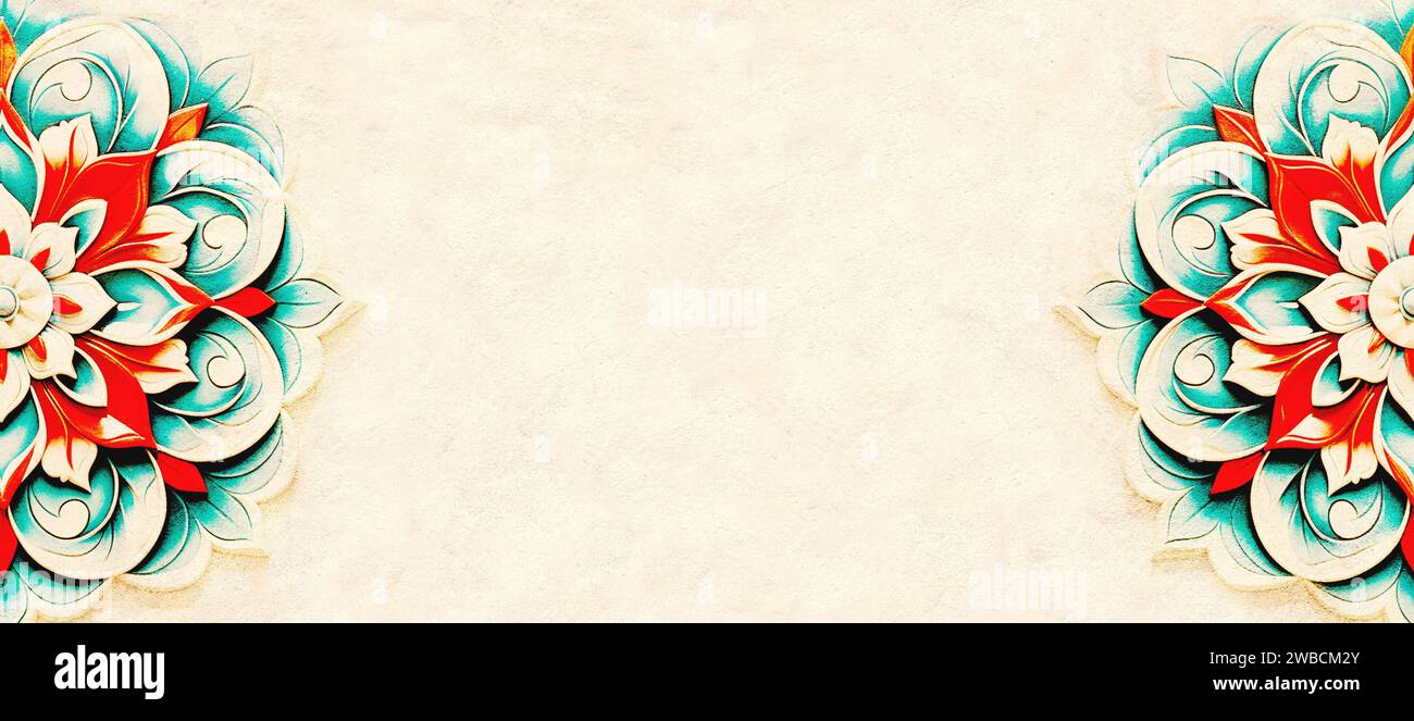 Détail de mur traditionnel persan mosaïque avec ornement géométrique et floral, Iran. Arrière-plan horizontal ou vertical avec carreaux de céramique. Maquette Banque D'Images