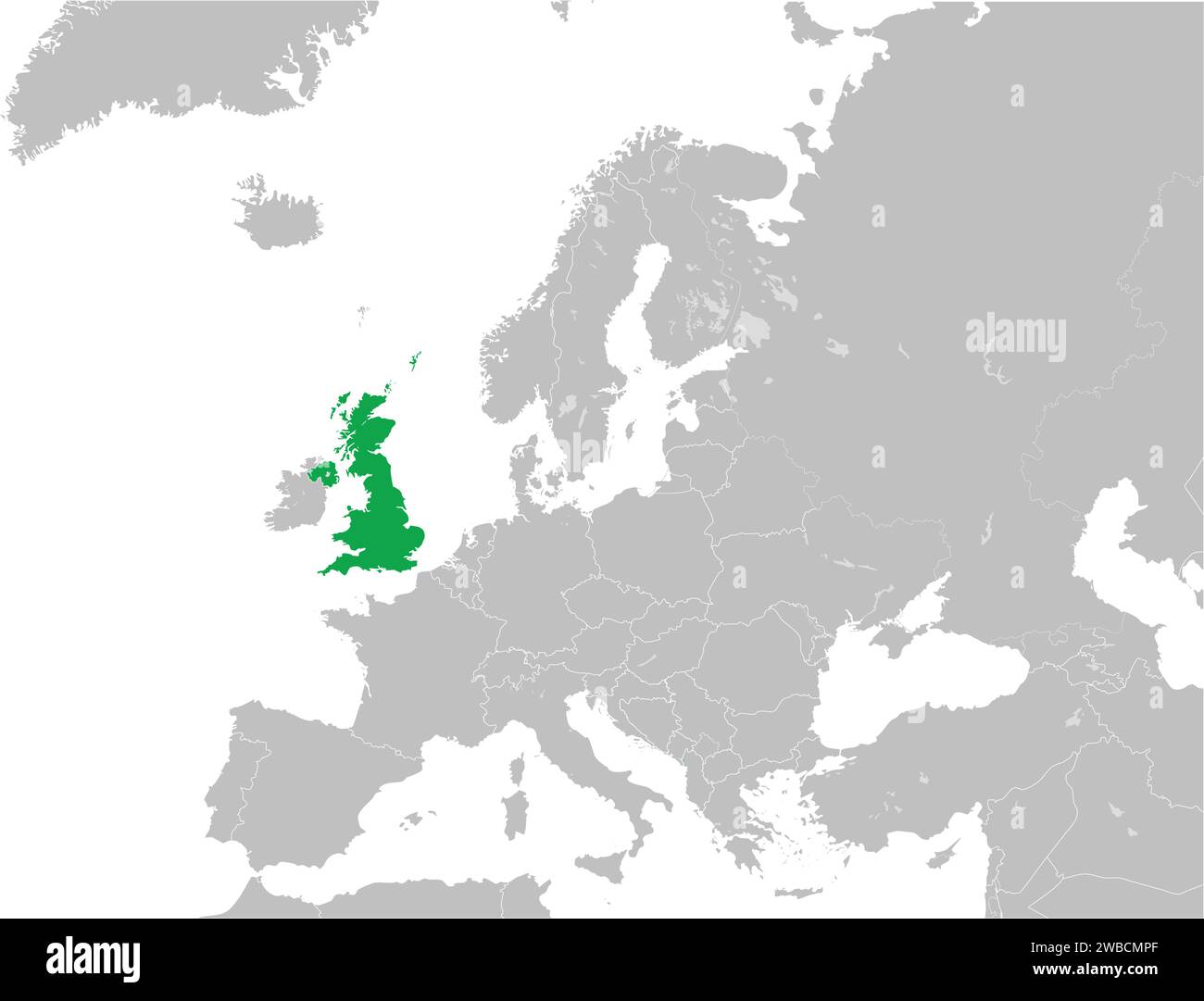 Carte de localisation du ROYAUME-UNI DE GRANDE-BRETAGNE ET D'IRLANDE DU NORD, EUROPE Illustration de Vecteur