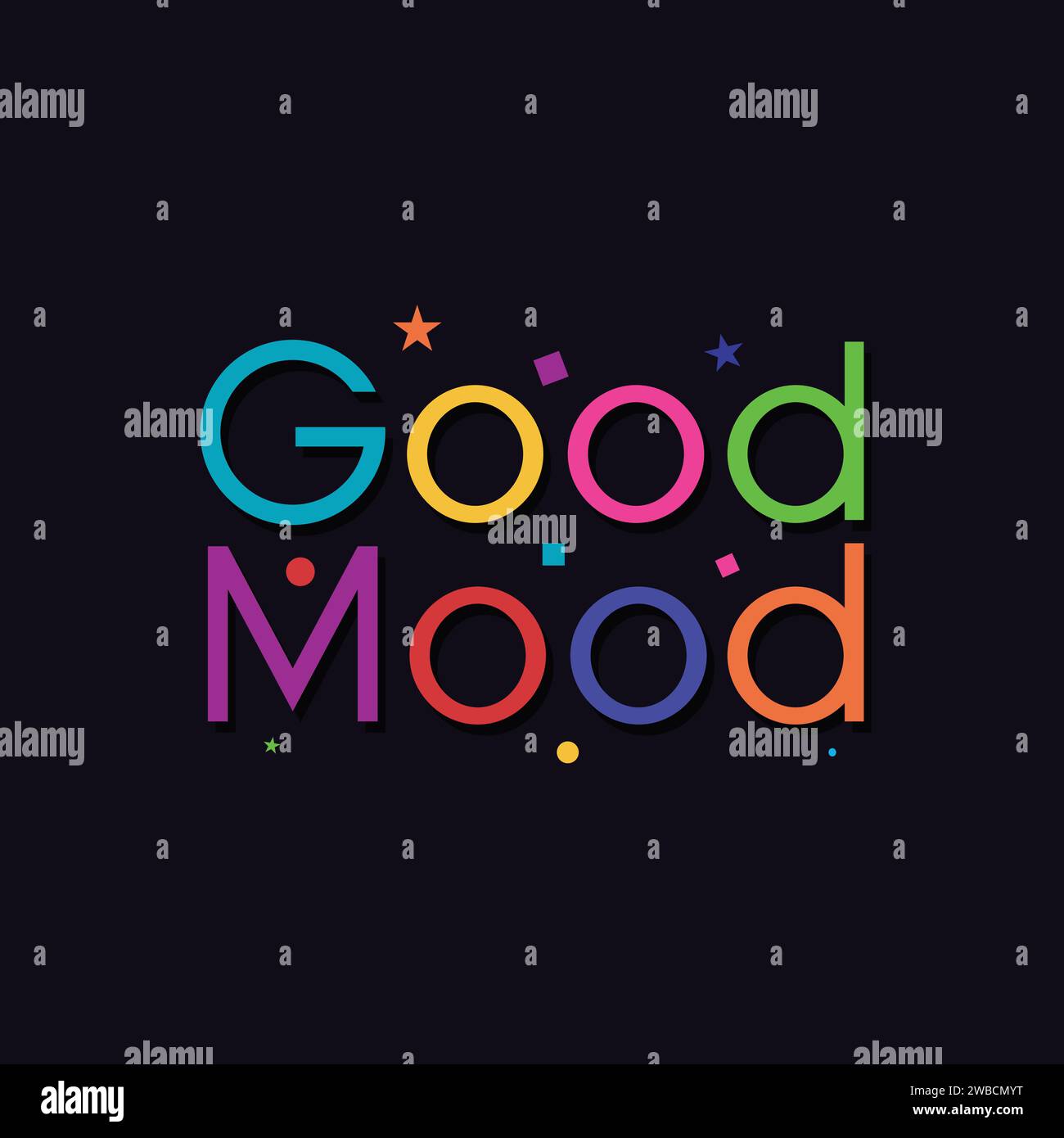 Illustration de lettrage coloré de bonne humeur pour la conception de t-shirt de motivation. Illustration vectorielle de typographie de bonne humeur de bonne nourriture. Illustration de Vecteur