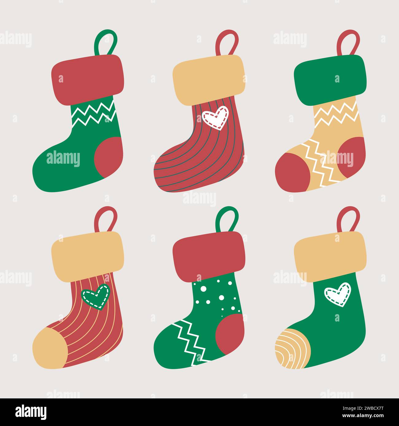 Accessoires d'hiver. Chaussettes pour la cheminée Illustration de Vecteur