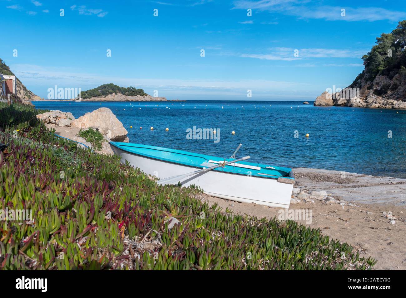 Port de sant Miguel baie sans touristes Banque D'Images