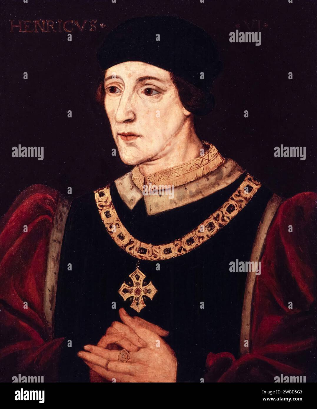 Henri VI d'Angleterre (1421-1471), roi d'Angleterre (1422-1461), portrait à l'huile sur panneau par un artiste inconnu, 1575-1625 Banque D'Images