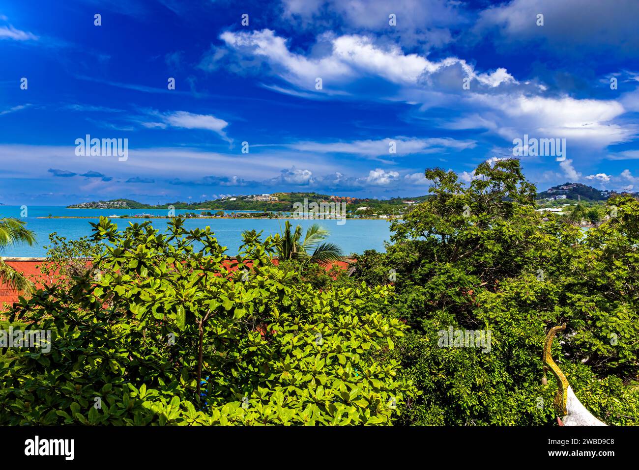 Vue sur le paysage côtier, Bo Phut, Ko Samui, Thaïlande Banque D'Images