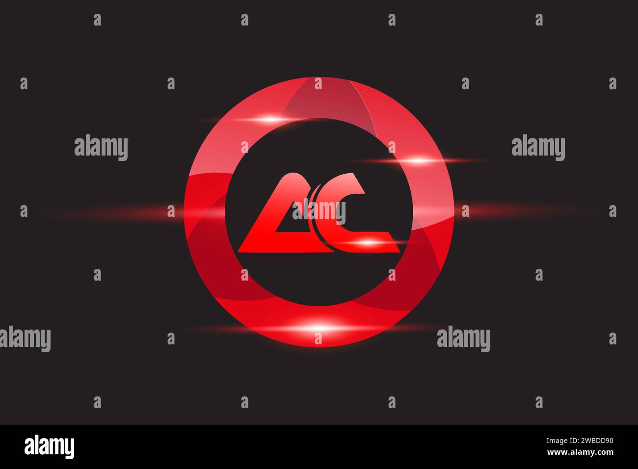 Conception du logo AC Red. Conception de logo de vecteur pour les entreprises. Illustration de Vecteur