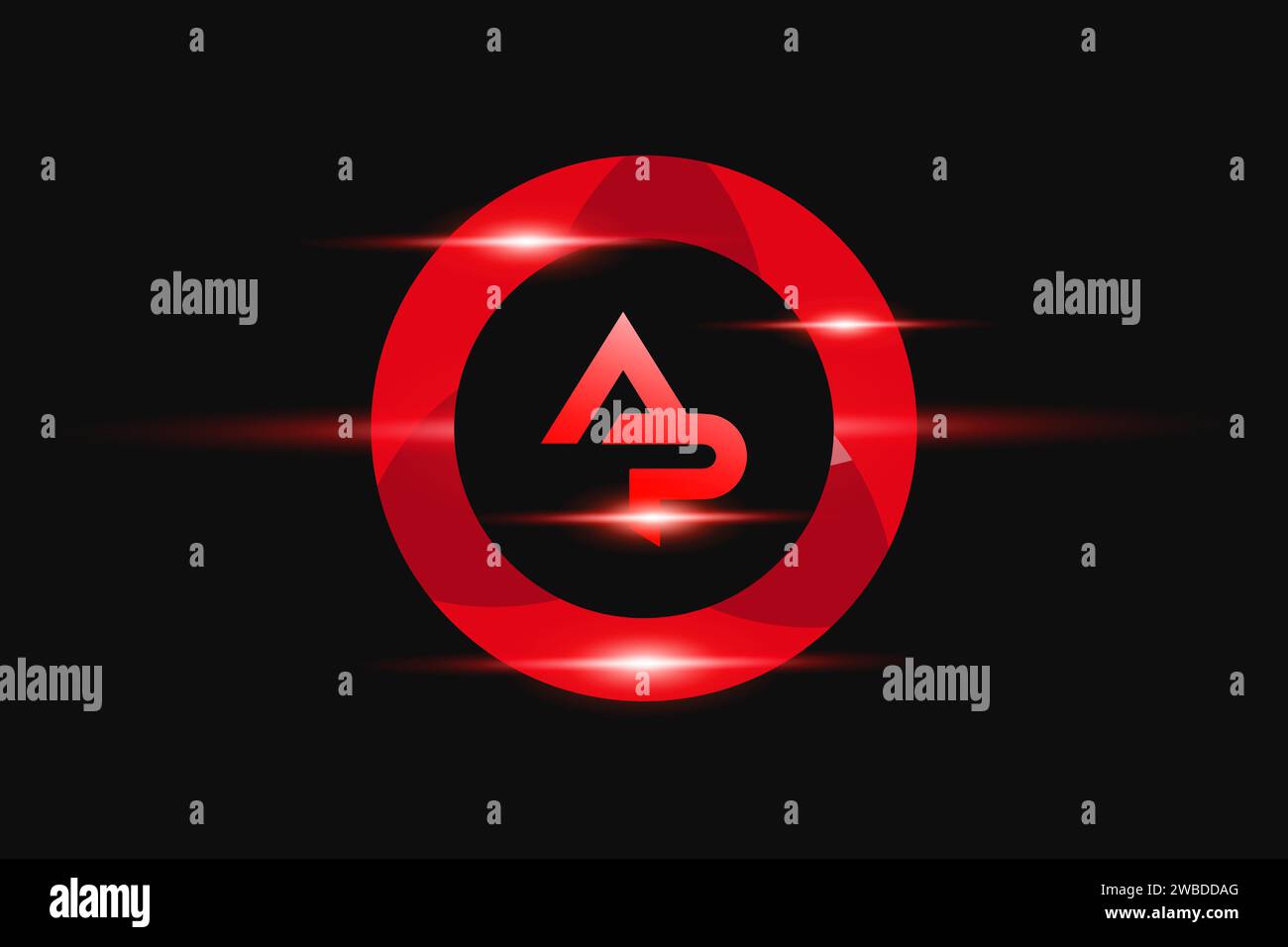 Logo rouge AP. Conception de logo de vecteur pour les entreprises. Illustration de Vecteur