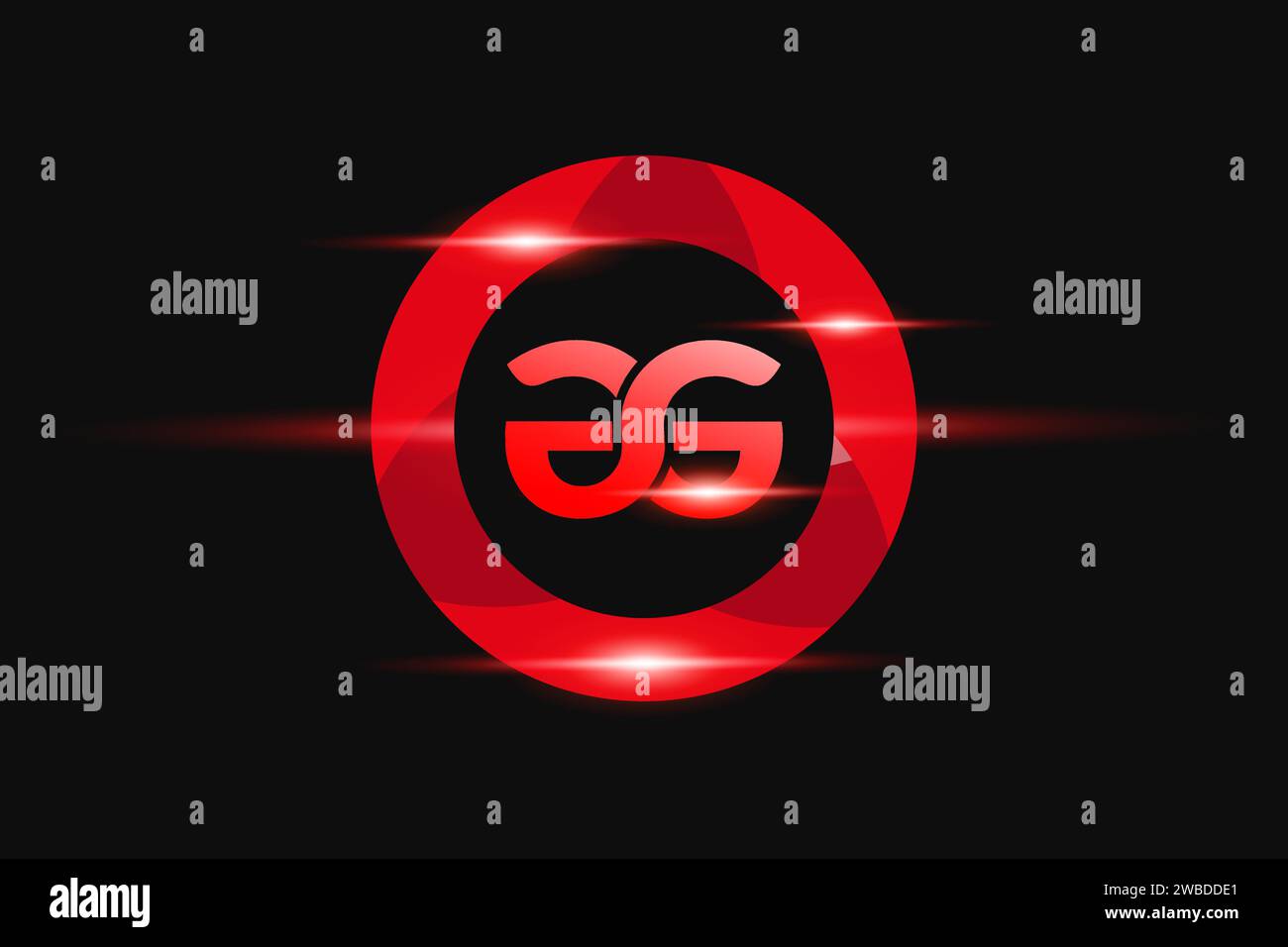 Logo AG Red Design. Conception de logo de vecteur pour les entreprises. Illustration de Vecteur