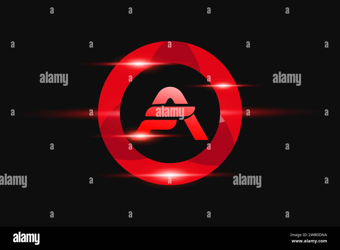 Design du logo AF rouge. Conception de logo de vecteur pour les entreprises. Illustration de Vecteur