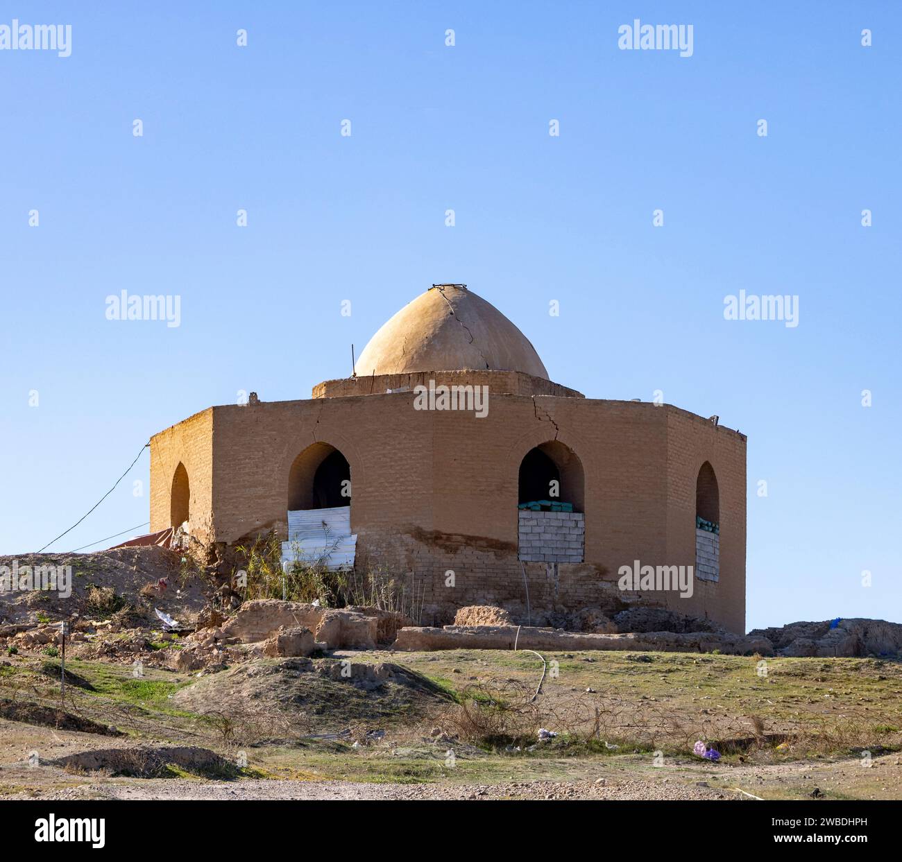 Le Qubba al-Sulaybiyya, un pavillon octogonal du 9e siècle de notre ère à Samarra en Irak. Banque D'Images