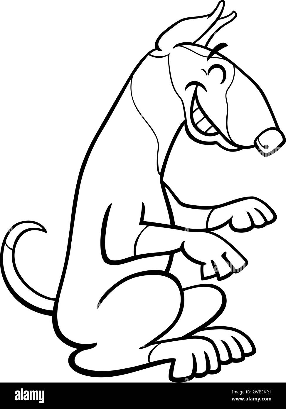 Illustration de dessin animé de chien repéré heureux coloriage de personnage animal comique Illustration de Vecteur