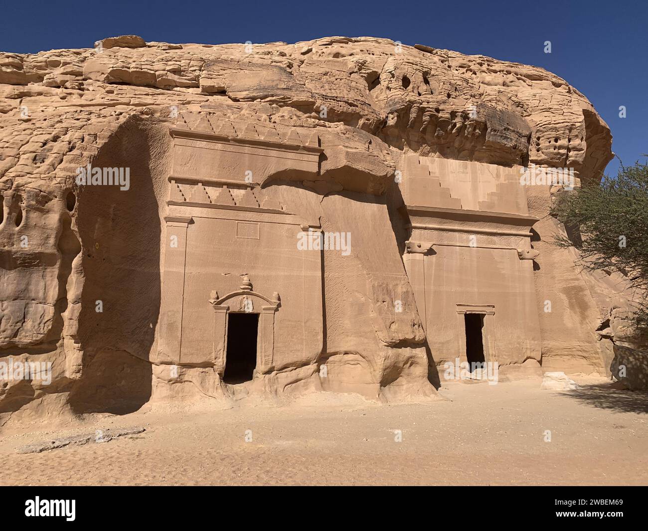 Les tombes de Hegra (alias Mada'in Salih ou Al-Hijr) l'ancienne ville de l'Empire nabatéen située près d'Al-Ula, en Arabie Saoudite Banque D'Images