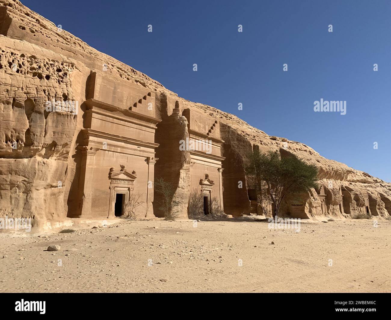 Les tombes de Hegra (alias Mada'in Salih ou Al-Hijr) l'ancienne ville de l'Empire nabatéen située près d'Al-Ula, en Arabie Saoudite Banque D'Images