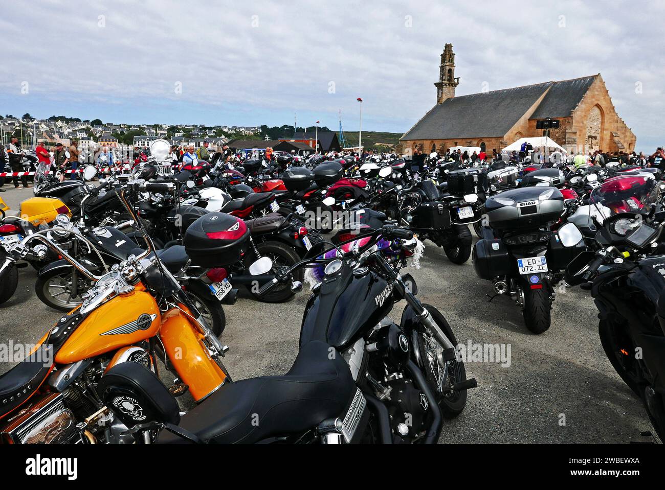 Camaret-sur-Mer, Chapelle notre-Dame de Rocamadour, pèlerinage des motards, Finistère, Bretagne, France, Europe Banque D'Images