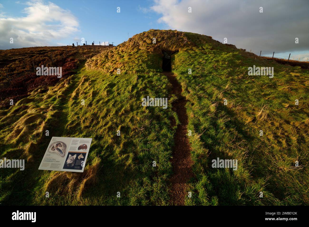 Cairn néolithique de Cuween Hill, îles Orcades Banque D'Images