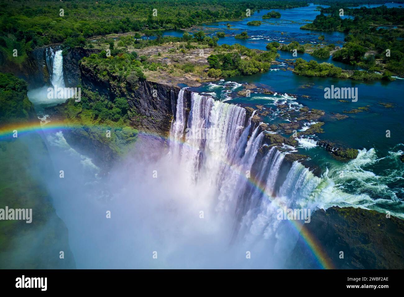 Zimbabwe, province du Matabeleland Nord, fleuve Zambèze aux chutes Victoria, inscrit au patrimoine mondial de l'UNESCO Banque D'Images