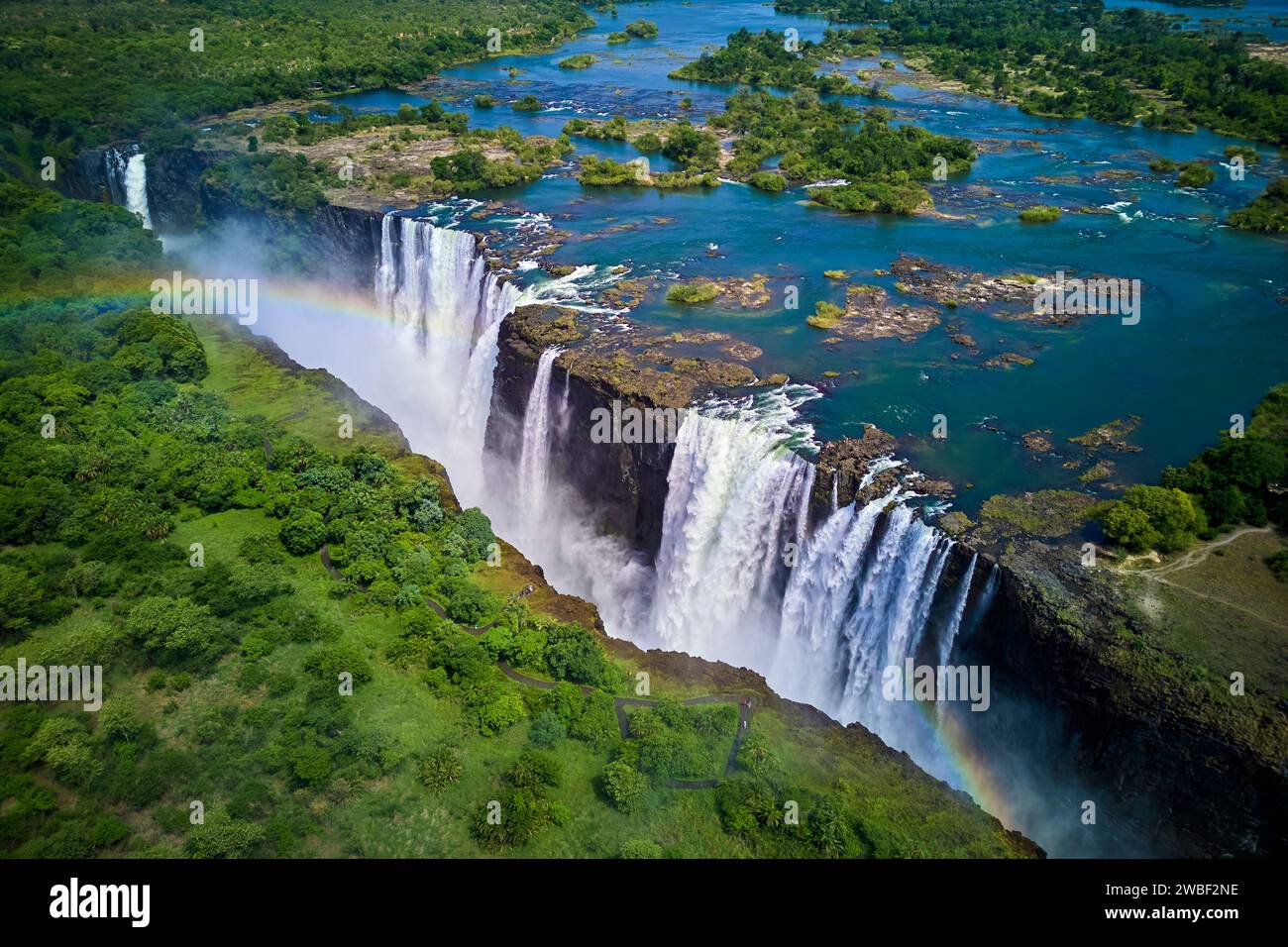 Zimbabwe, province du Matabeleland Nord, fleuve Zambèze aux chutes Victoria, inscrit au patrimoine mondial de l'UNESCO Banque D'Images