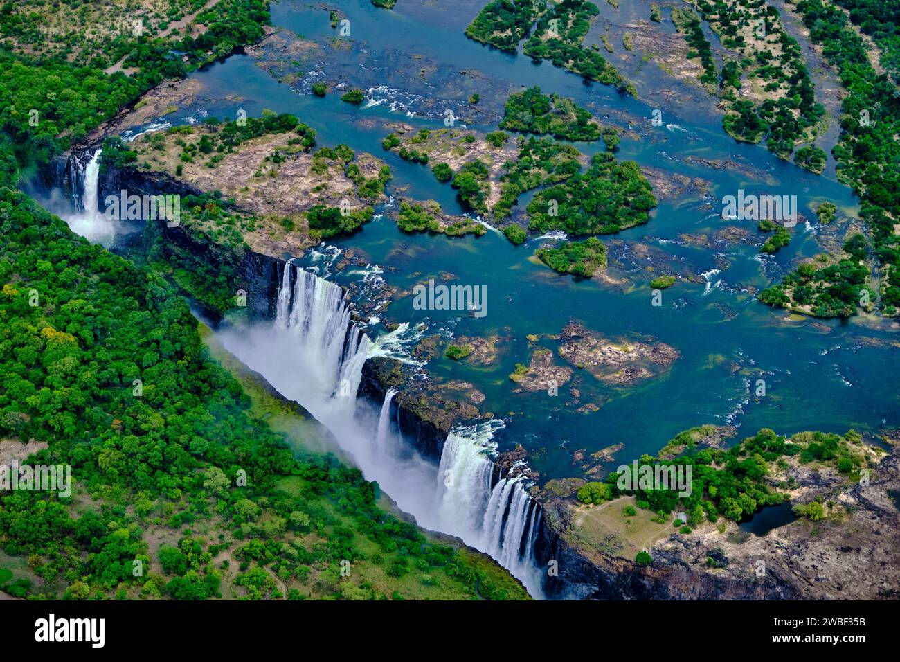 Zimbabwe, province du Matabeleland Nord, fleuve Zambèze aux chutes Victoria, inscrit au patrimoine mondial de l'UNESCO Banque D'Images