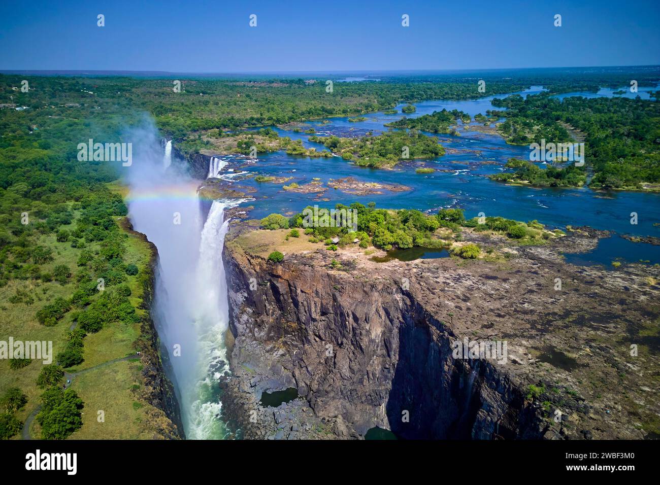 Zimbabwe, province du Matabeleland Nord, fleuve Zambèze aux chutes Victoria, inscrit au patrimoine mondial de l'UNESCO Banque D'Images