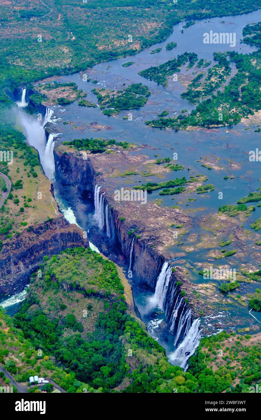 Zimbabwe, province du Matabeleland Nord, fleuve Zambèze aux chutes Victoria, inscrit au patrimoine mondial de l'UNESCO Banque D'Images