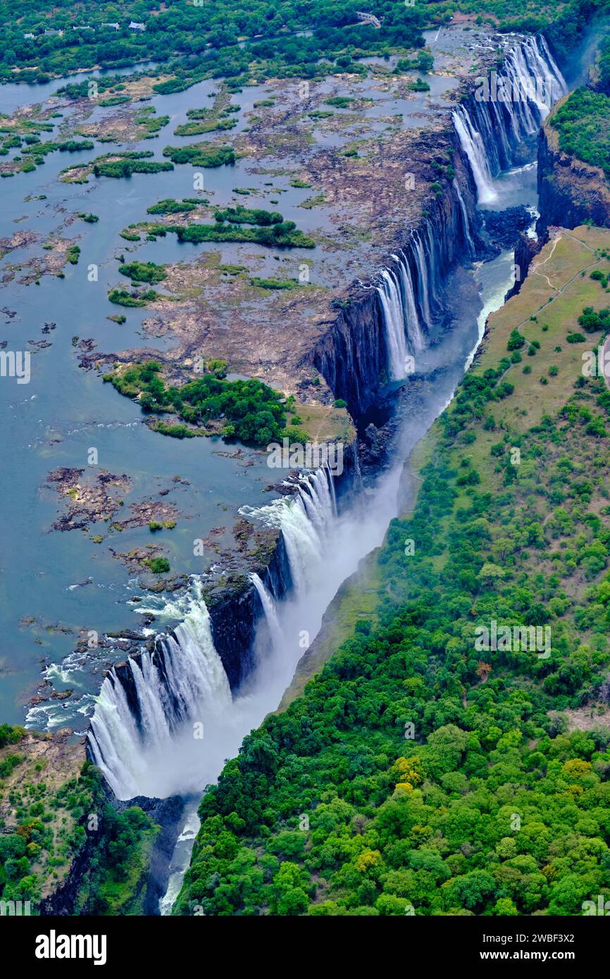 Zimbabwe, province du Matabeleland Nord, fleuve Zambèze aux chutes Victoria, inscrit au patrimoine mondial de l'UNESCO Banque D'Images