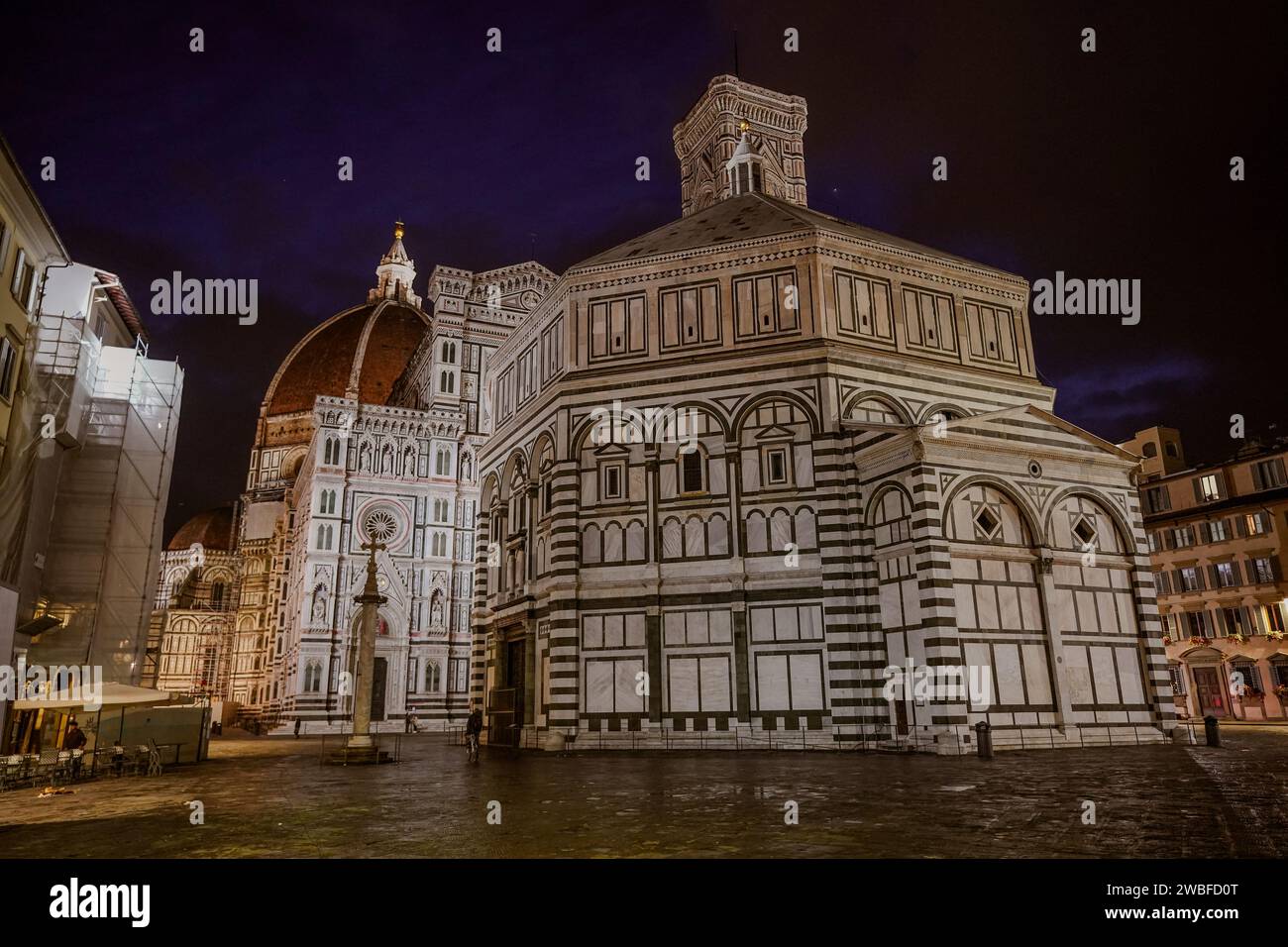 Cathédrale de Santa Maria del Fiore la nuit Banque D'Images