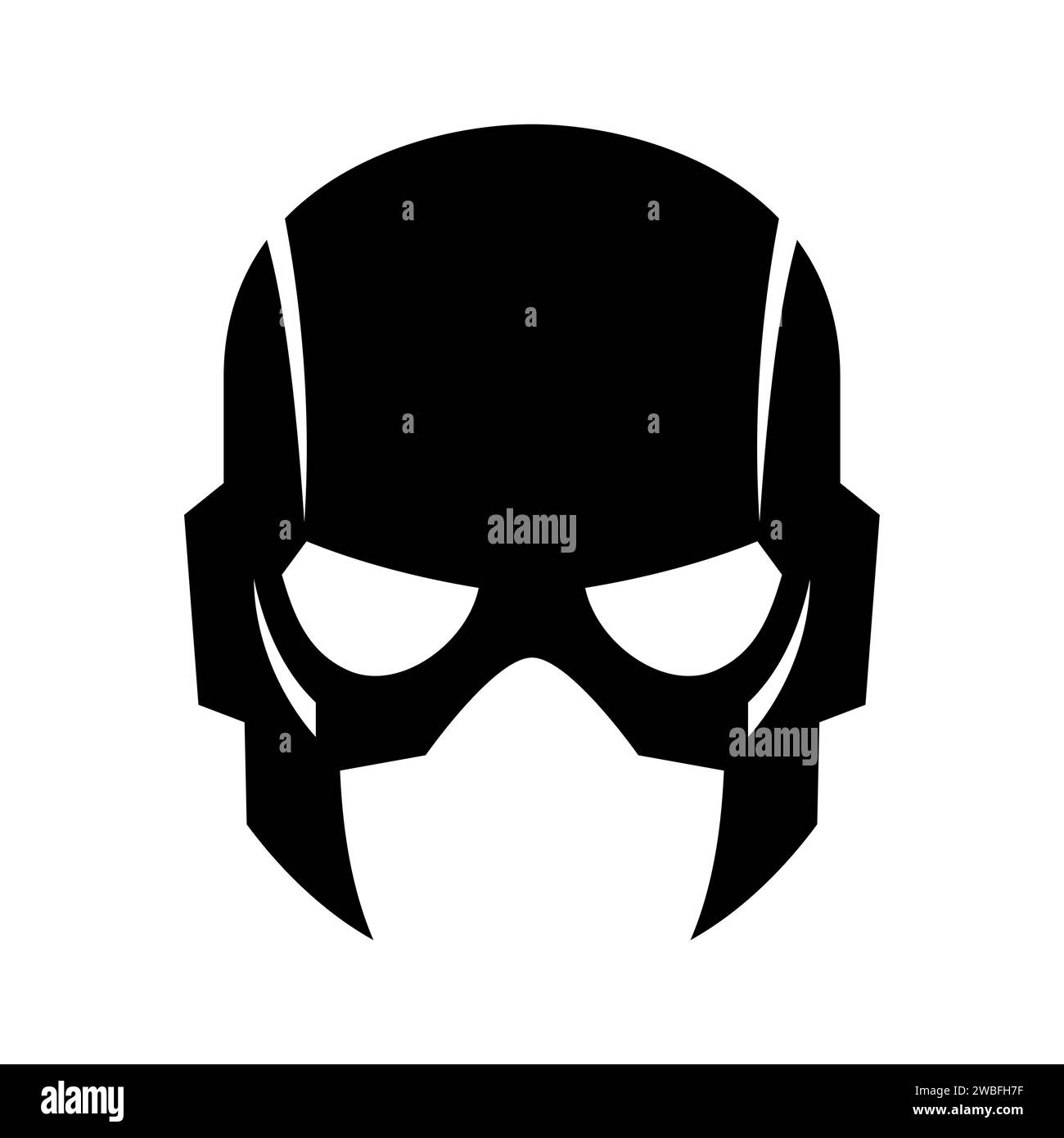 Icône noire masque super héros. Masque de visage de super-héros et personnage de dessin animé masquant. Masque de bande dessinée. Illustration vectorielle héroïque ou sauveur Illustration de Vecteur
