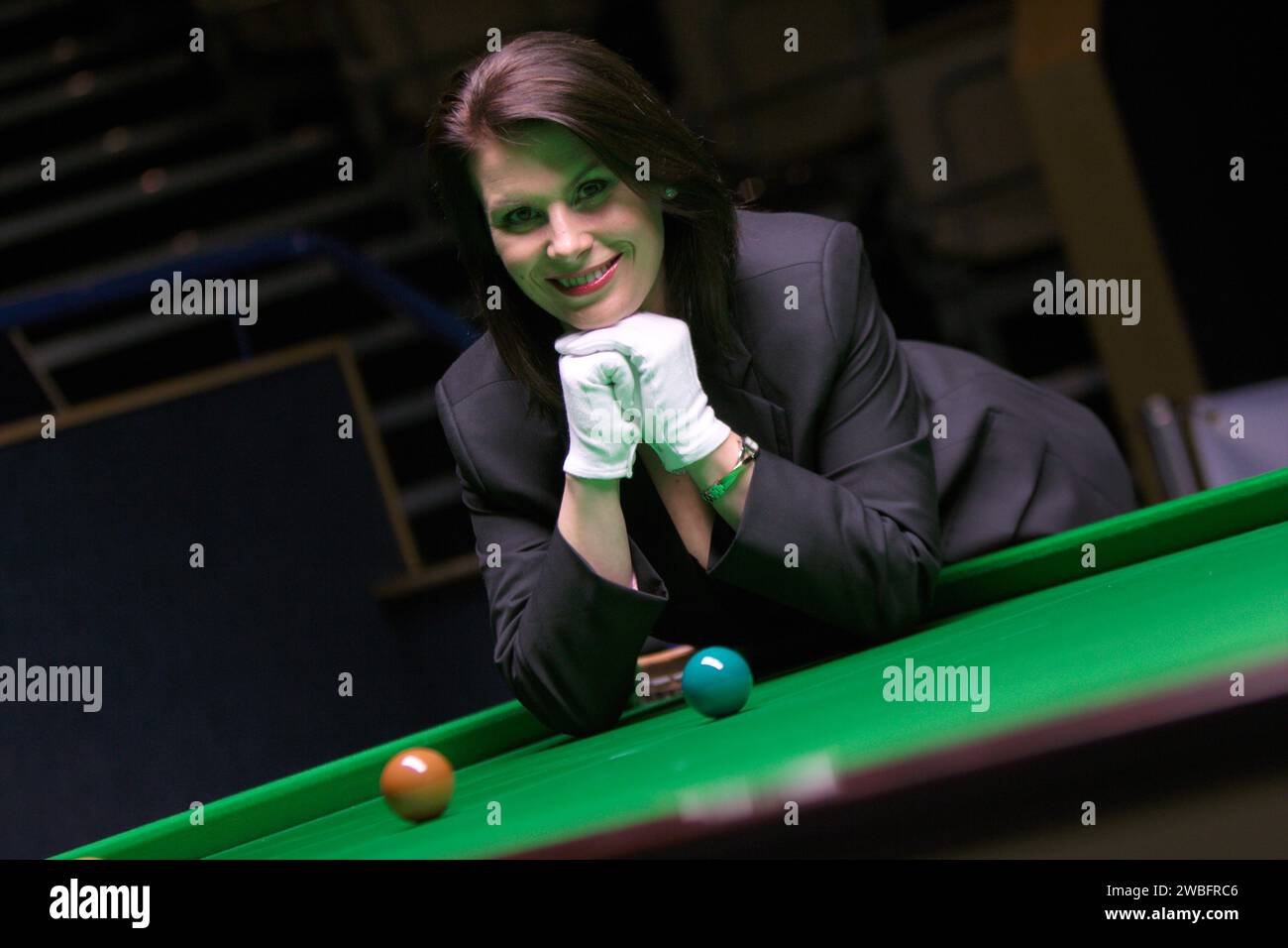 Michaela Tabb, snooker professionnel et arbitre de billard Banque D'Images