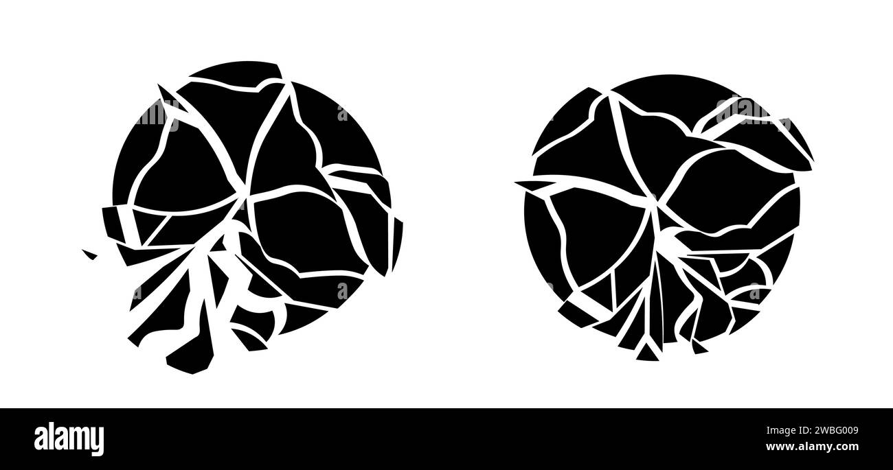 Vecteur de silhouette de cercle noir cassé Illustration de Vecteur