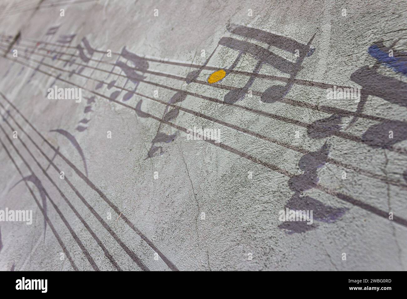 Varsovie, Pologne. Partition dans l'un des murs du musée Fryderyk Chopin Banque D'Images