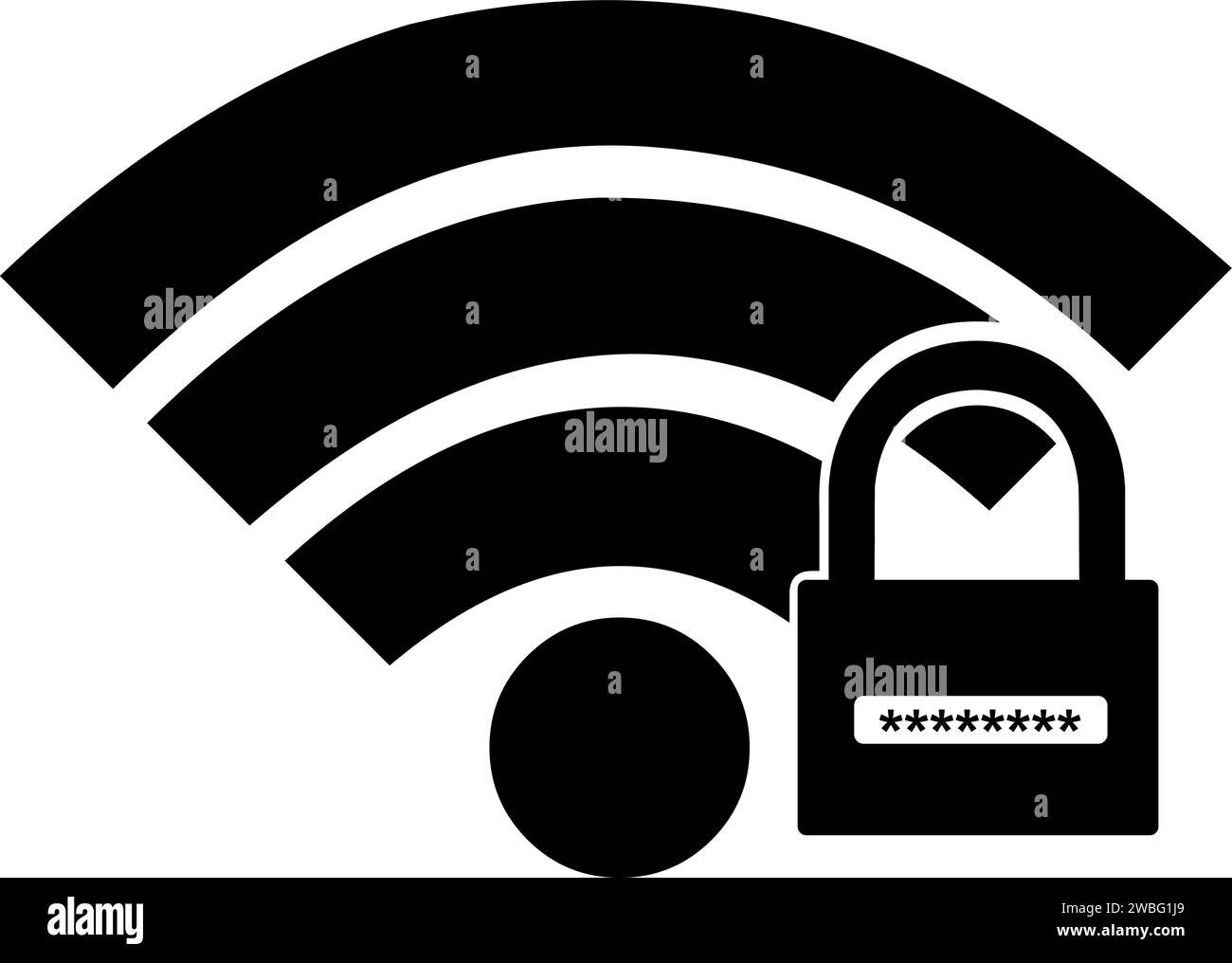 vector illustration icône mot de passe wifi et code de sécurité objet cadenas déverrouillé, concept d'accès internet Illustration de Vecteur