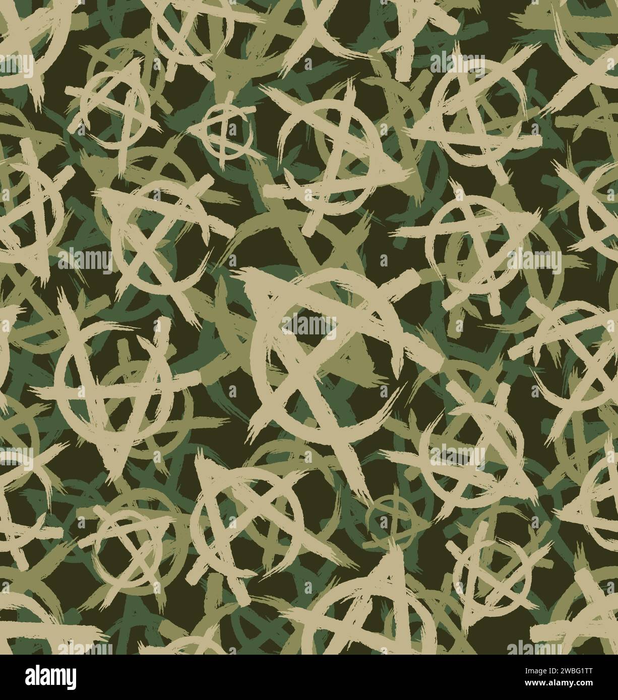 Anarchy Military Pattern Seamless. Fond du symbole Punk Army. Texture protectrice Illustration de Vecteur