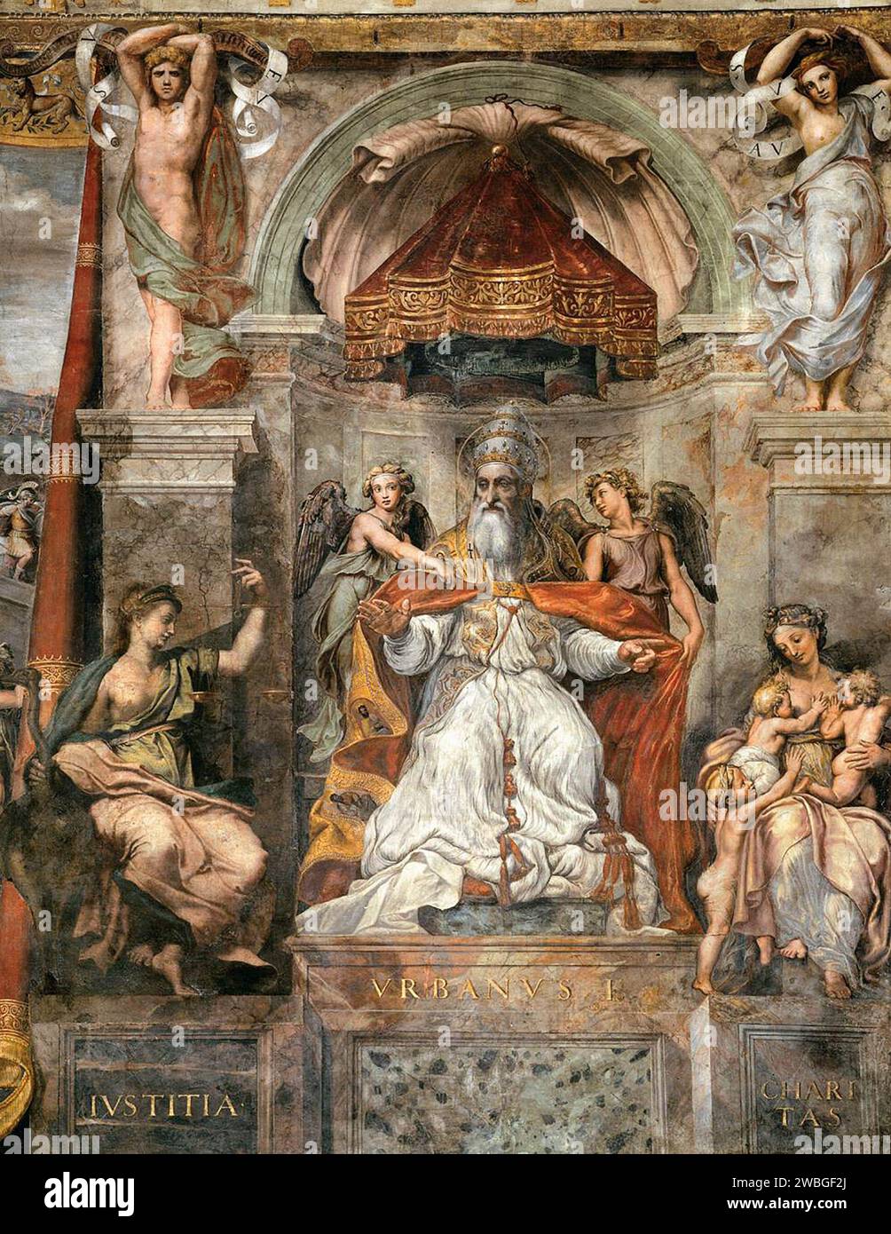 Une peinture du pape urbain I (peint par Raphaël vers 1520) qui fut pontife de AD22 à AD230. Il était le dix-septième pape et a longtemps été considéré comme martyrisé, mais une analyse plus récente suggère qu'il est mort d'une mort naturelle. Banque D'Images