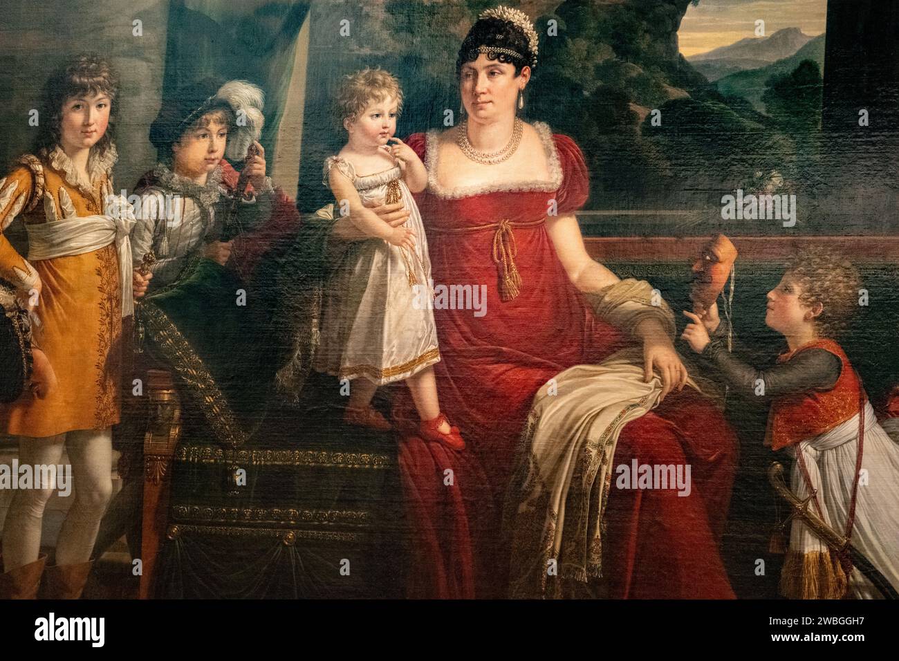Portrait de la duchesse de Feltre et de ses enfants peint par François xavier Fabre en 1810 Banque D'Images