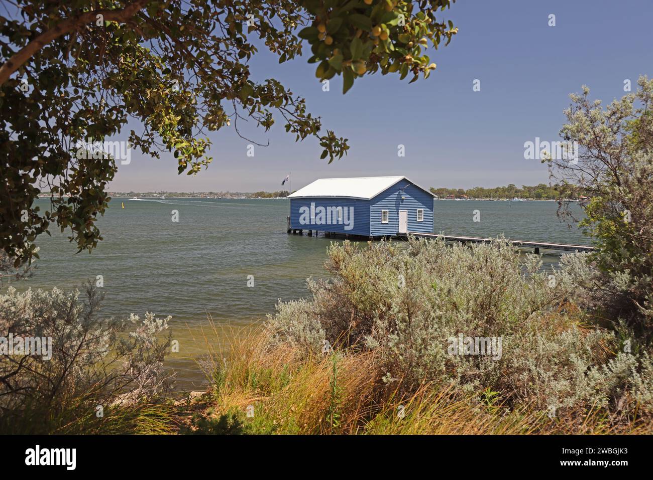 Blue Boat House, Matilda Bay, Perth, Australie occidentale Banque D'Images