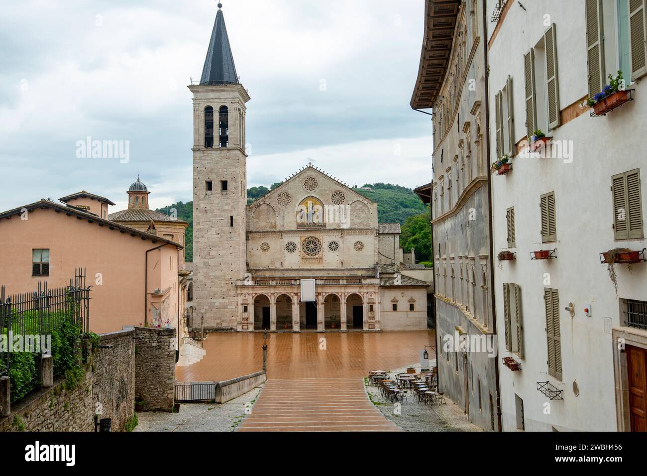 Cathédrale romaine de Spoleto - Italie Banque D'Images