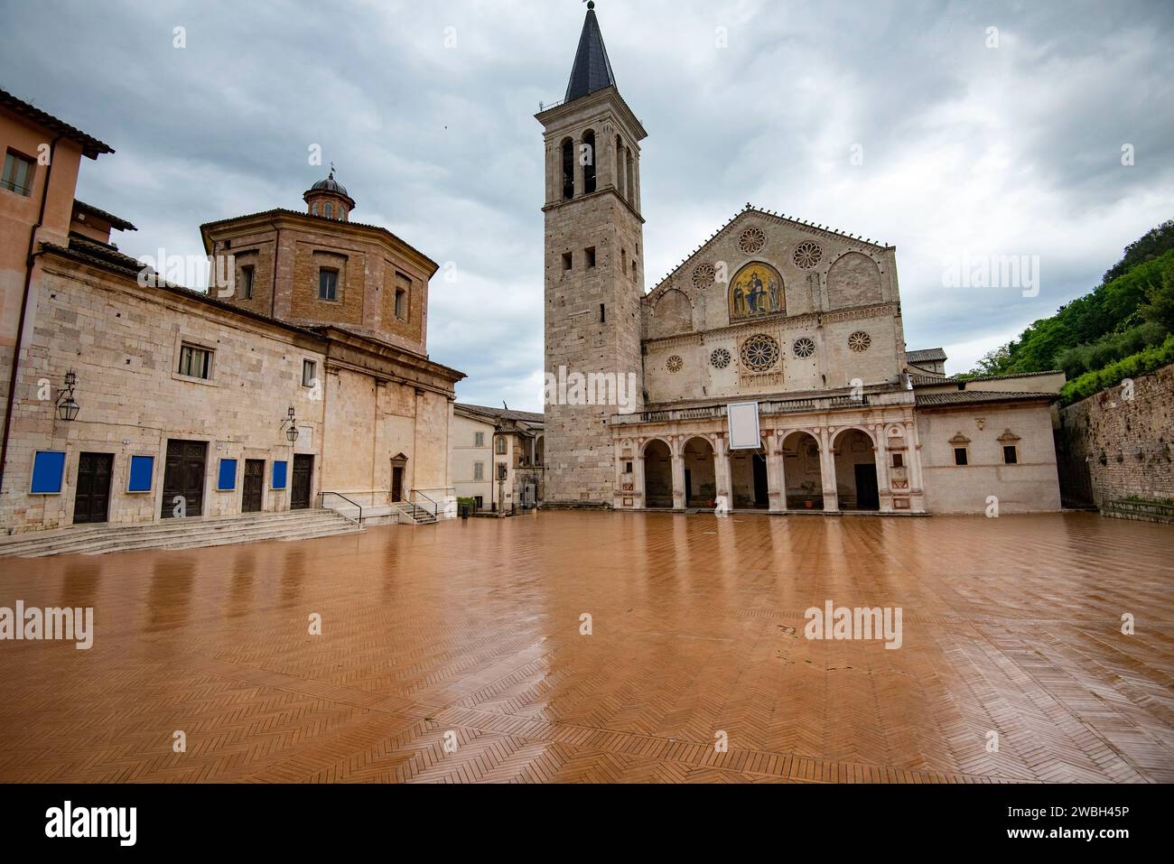 Cathédrale romaine de Spoleto - Italie Banque D'Images