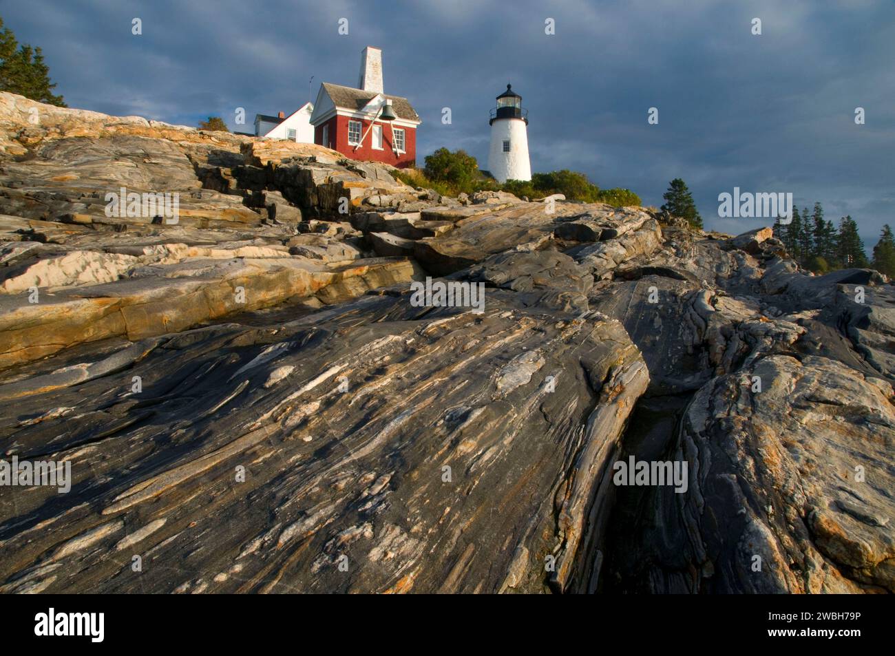 Pemaquid Point Lighthouse, Pemaquid Point Lighthouse Park, Maine Banque D'Images