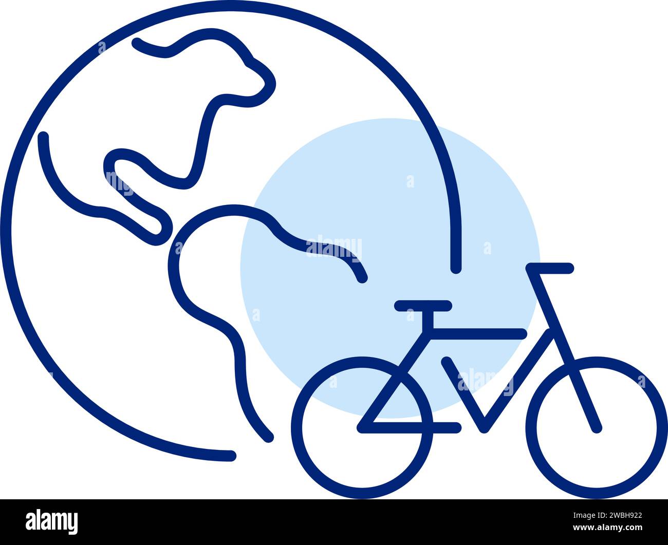 Service international de location de vélos. Contour modifiable et parfait au pixel près Illustration de Vecteur