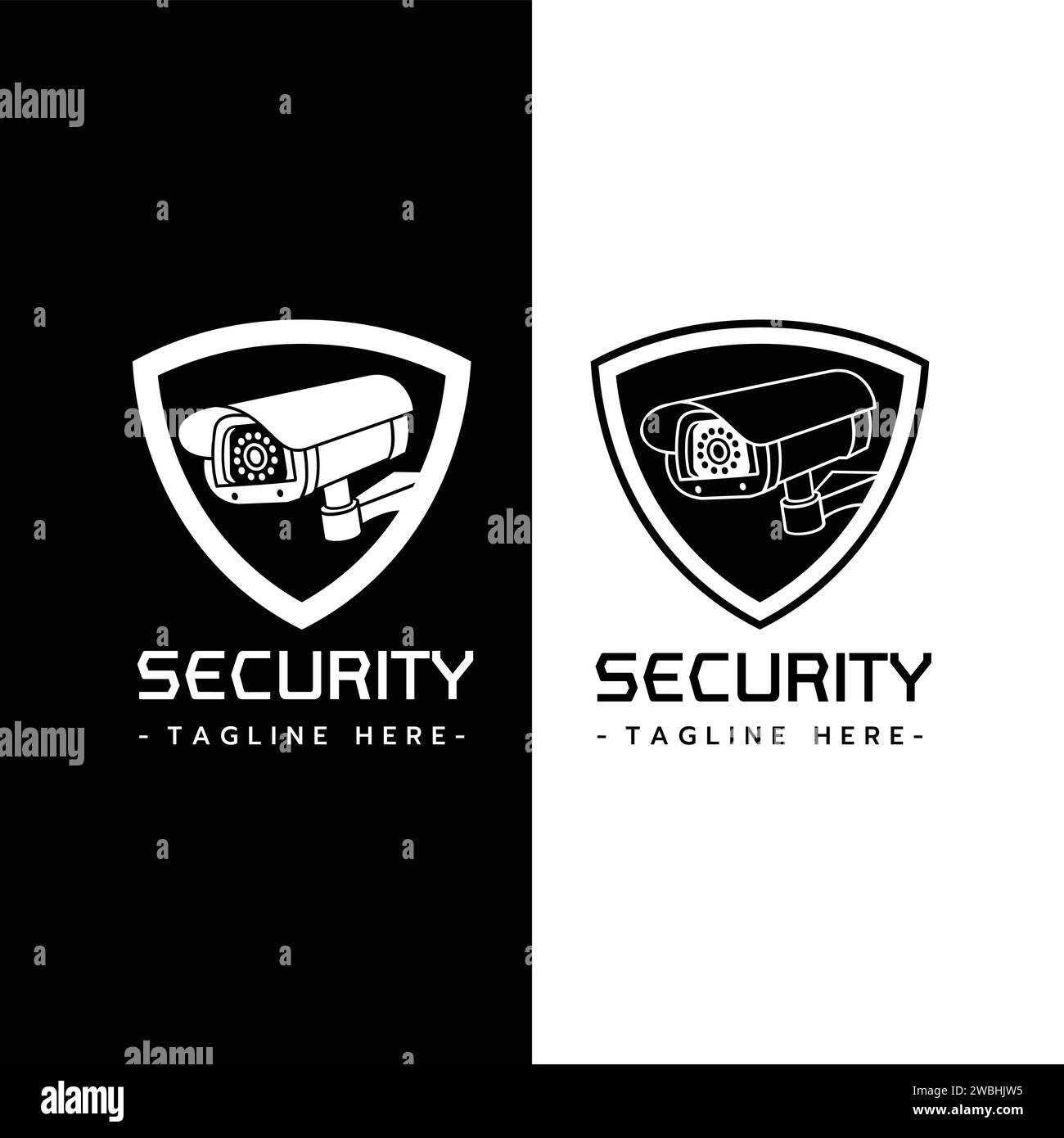 Icône de logo de caméra de sécurité CCTV isolée sur fond blanc illustration vectorielle, protection de surveillance, concept de symbole CCTV Guard Illustration de Vecteur