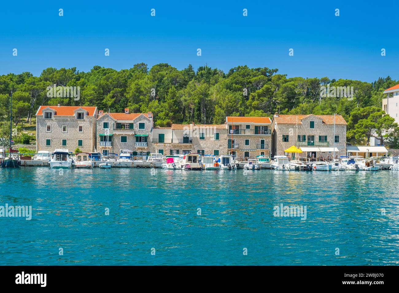 Ville de Makarska, vue sur le front de mer, Dalmatie, Croatie Banque D'Images