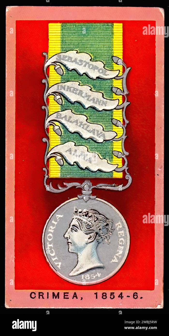 Crimée War Medal, 1854-6 - Illustration de carte de cigarette vintage Banque D'Images