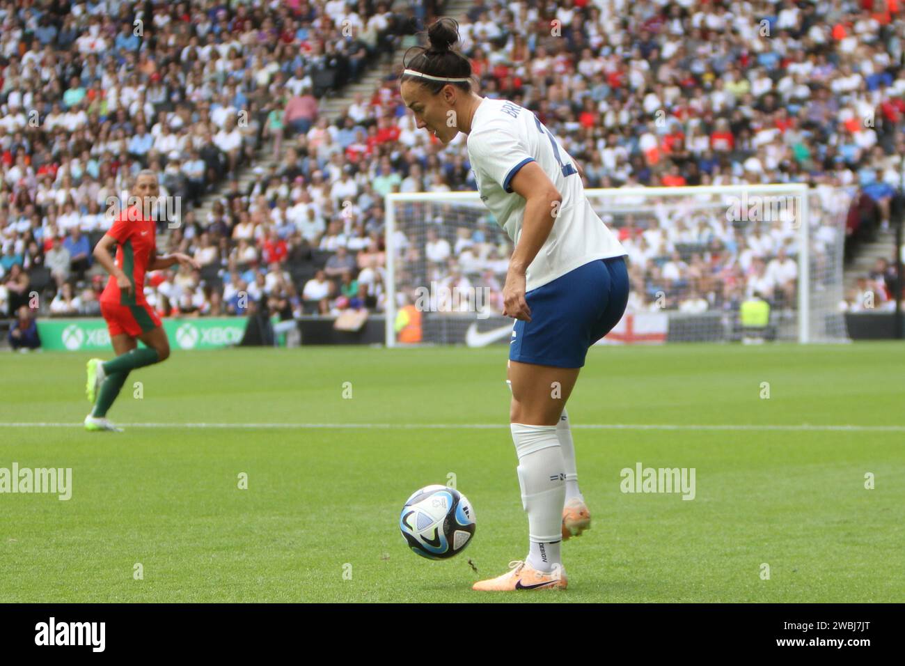 Équipe féminine de football des lionnes d'Angleterre contre Portugal, au Stadium MK, Milton Keynes, le 1 juillet 2023 Banque D'Images