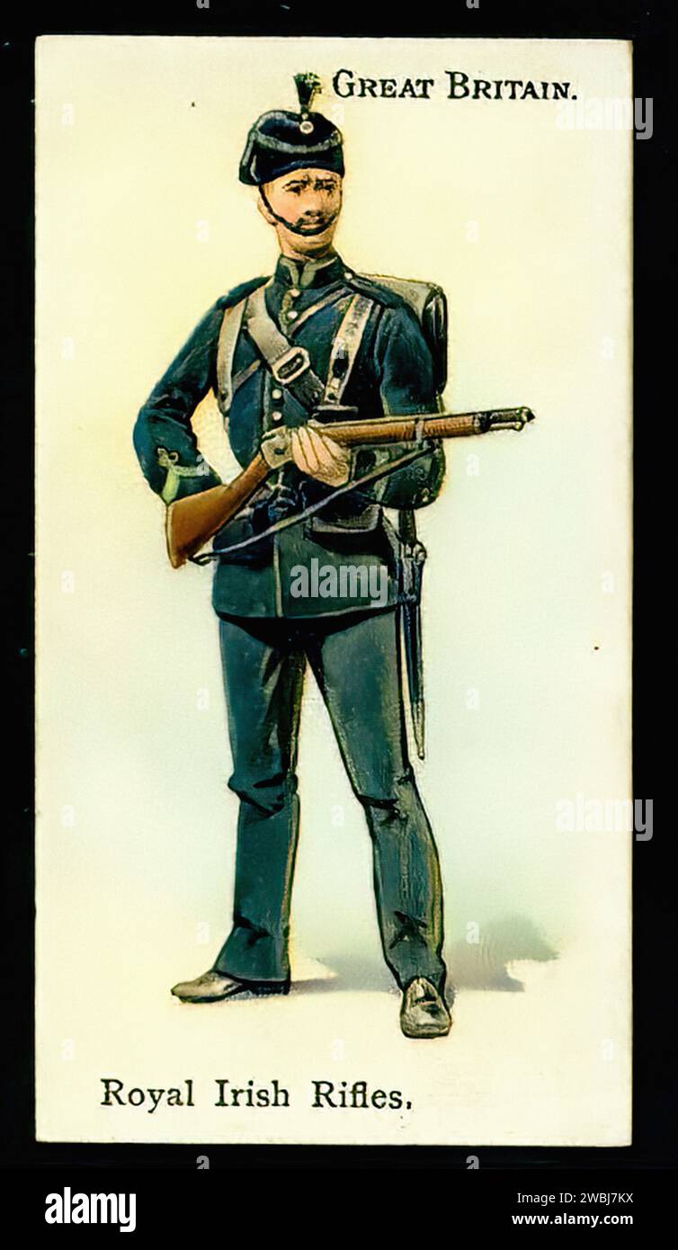 Royal Irish Rifles 001 - Illustration de carte de cigarette vintage Banque D'Images